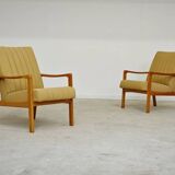 Pair of Jitona Sobeslav cream armchairs Ex Czechoslovakia
