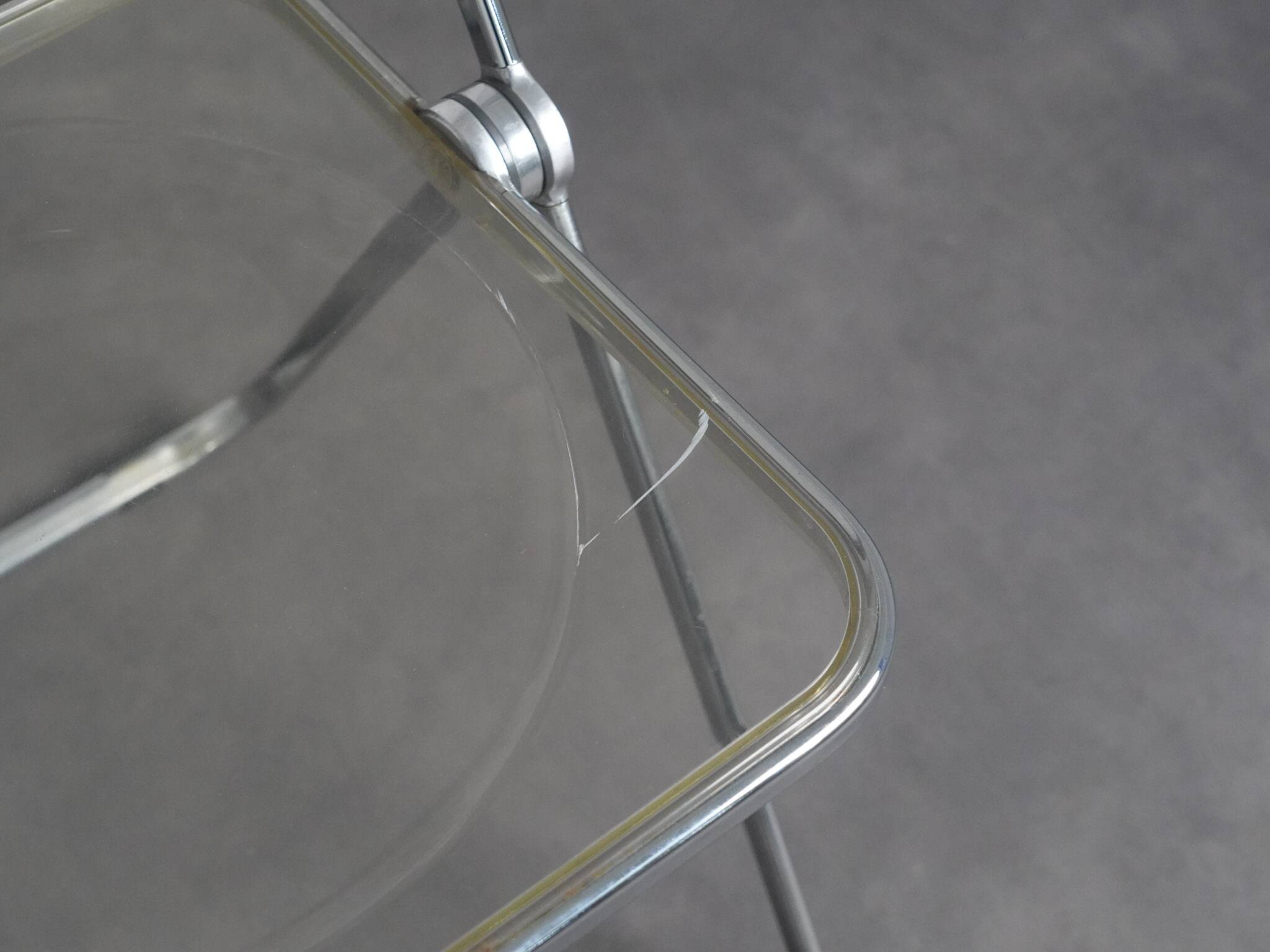 Pair of Plia folding chairs by Giancarlo Piretti for Castelli, Italy, 1970s