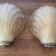 Pair of shell wall lights in frosted glass in Art Deco style.