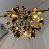 Lustre en forme de gui d’époque art nouveau en bronze - xxe