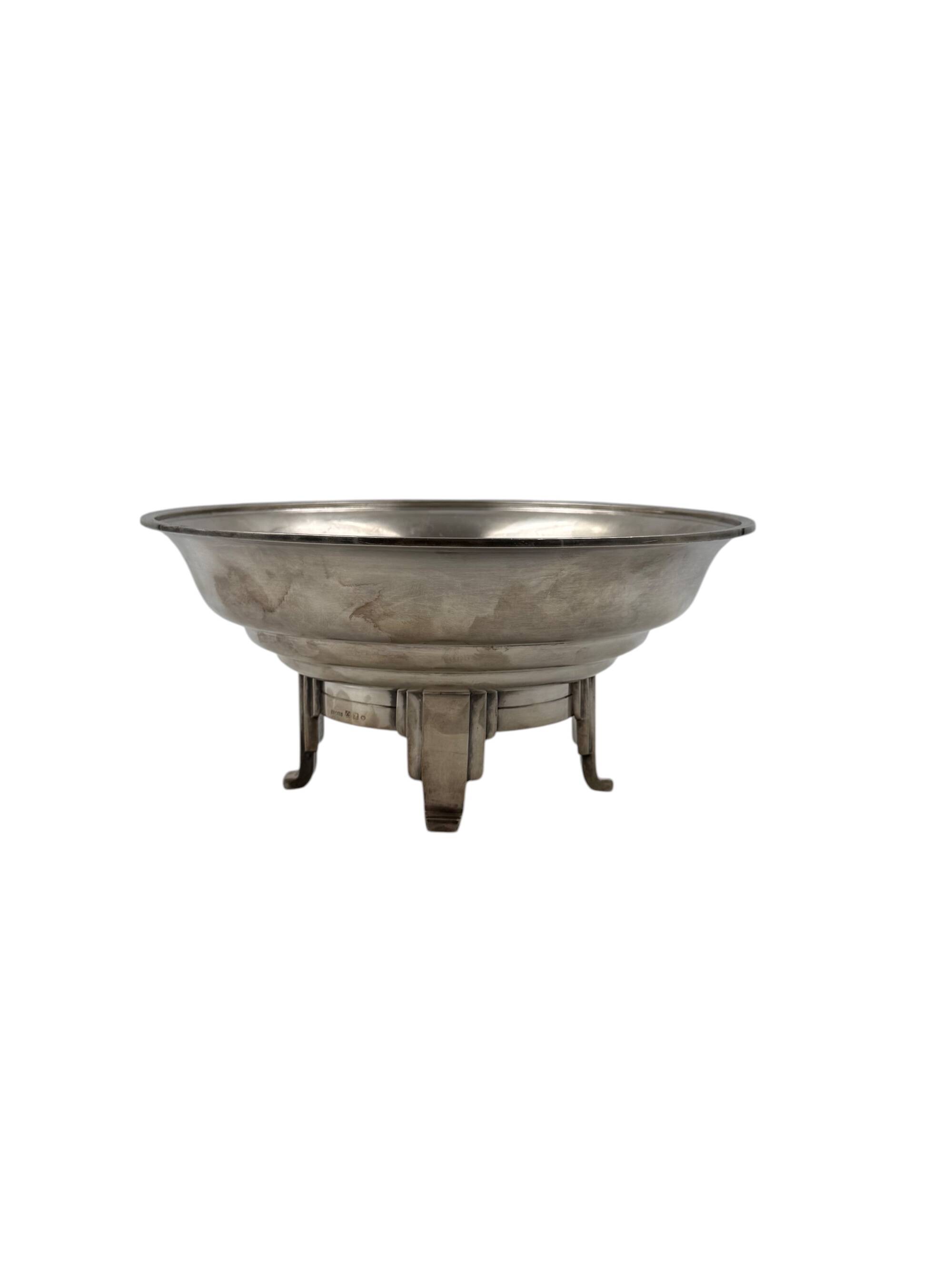 Art Deco silver-plated coup / vide poche, Ercuis France 1940s