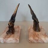 Pair of art deco swallows bookends