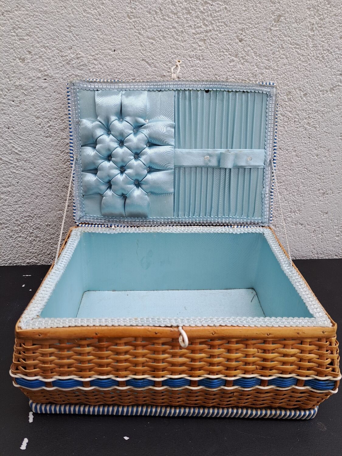 Wicker sewing box