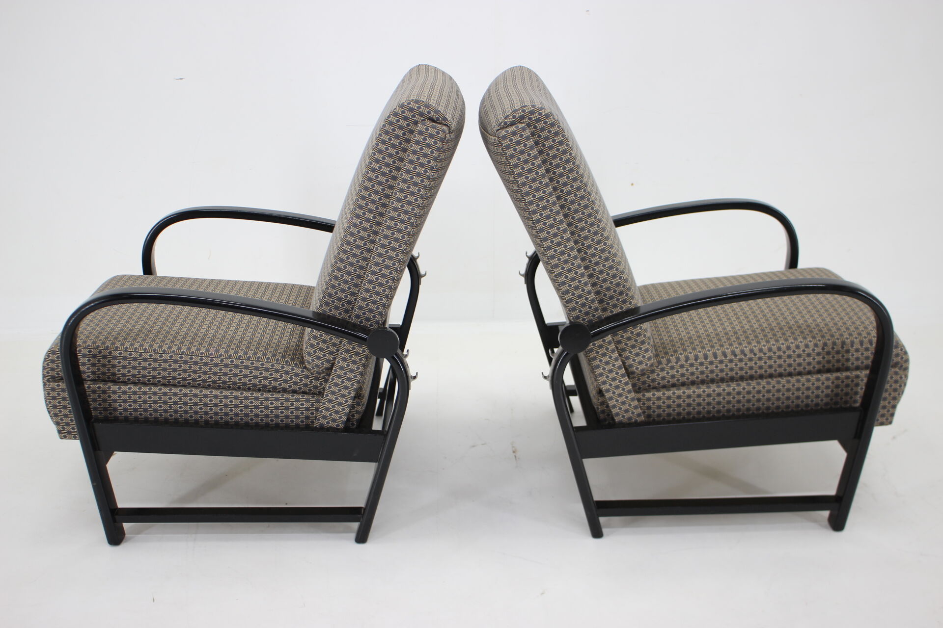 1940s Pair of Kropacek Kozelka Adjustable Armchairs,Czechoslovakia