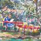 André Duculty (1912-1990) Watercolor on paper "Casteil (Pyrénées Orientales)" Located and dated