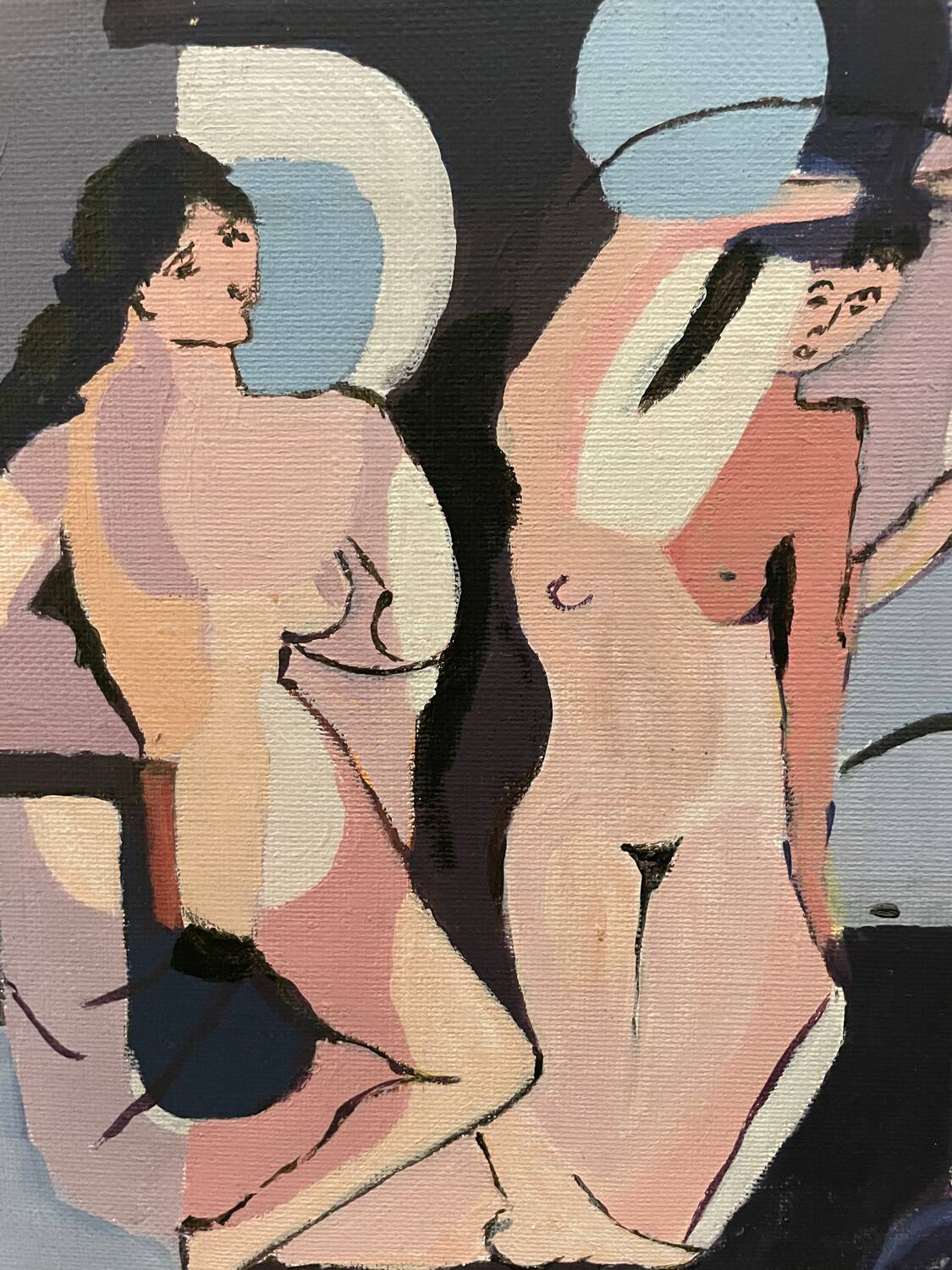 Painting composition women 1960