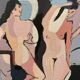 Painting composition women 1960