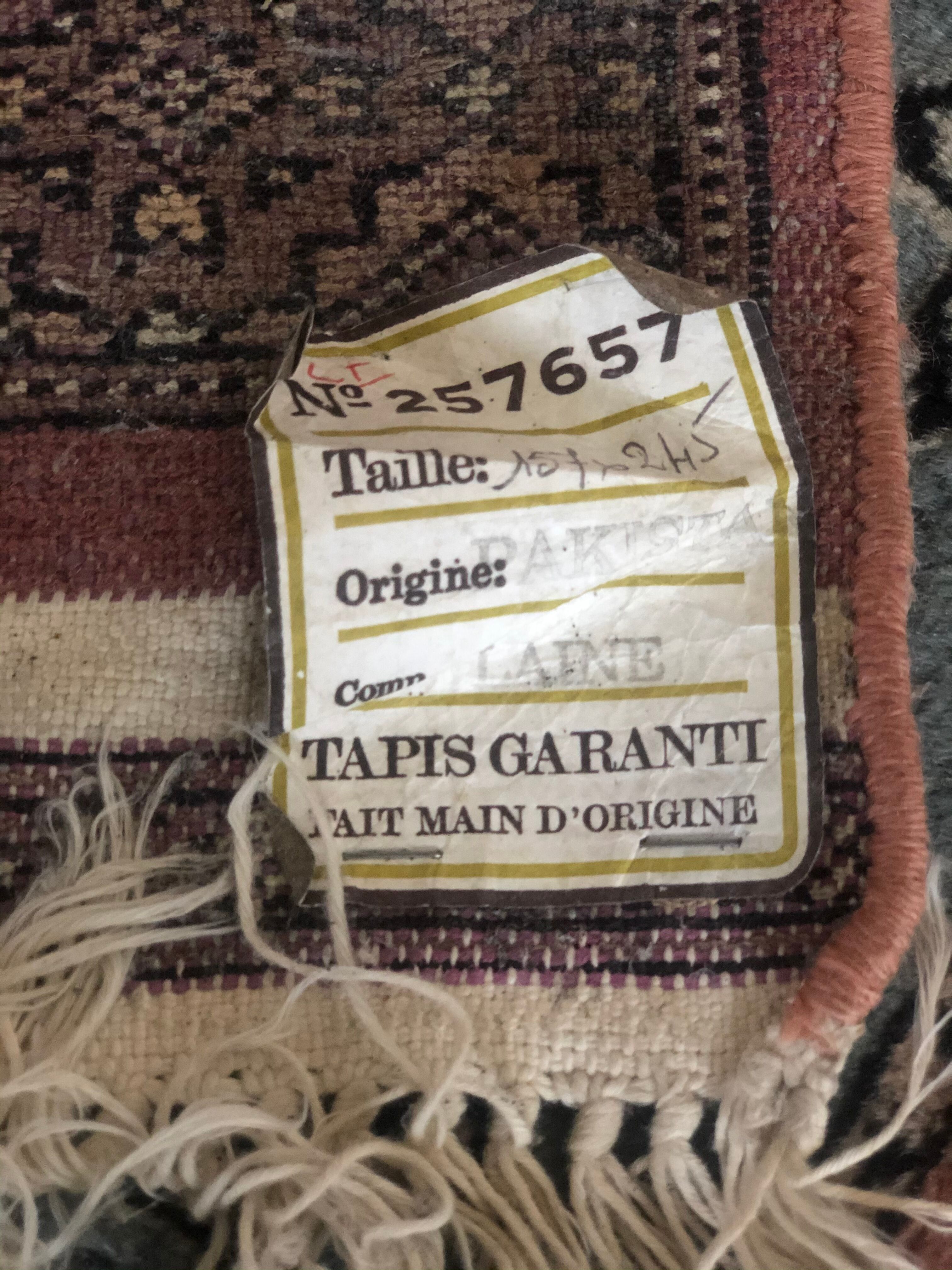 Vintage wool oriental rug - 245x157cm