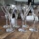 Set of 6 vintage white wine glasses in Light & Music crystal model Florian by Luigi Bormioli