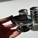 12 coupelles sur pied en acier inoxydable vintage