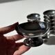 12 coupelles sur pied en acier inoxydable vintage