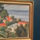 Original Oil Painting on Panel - "Coastal Village" by Bernhard Önstad - Signed - Vintage and Framed