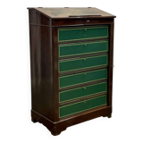 19th century mahogany cardboard box with writing desk