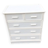 White rattan chest of drawers