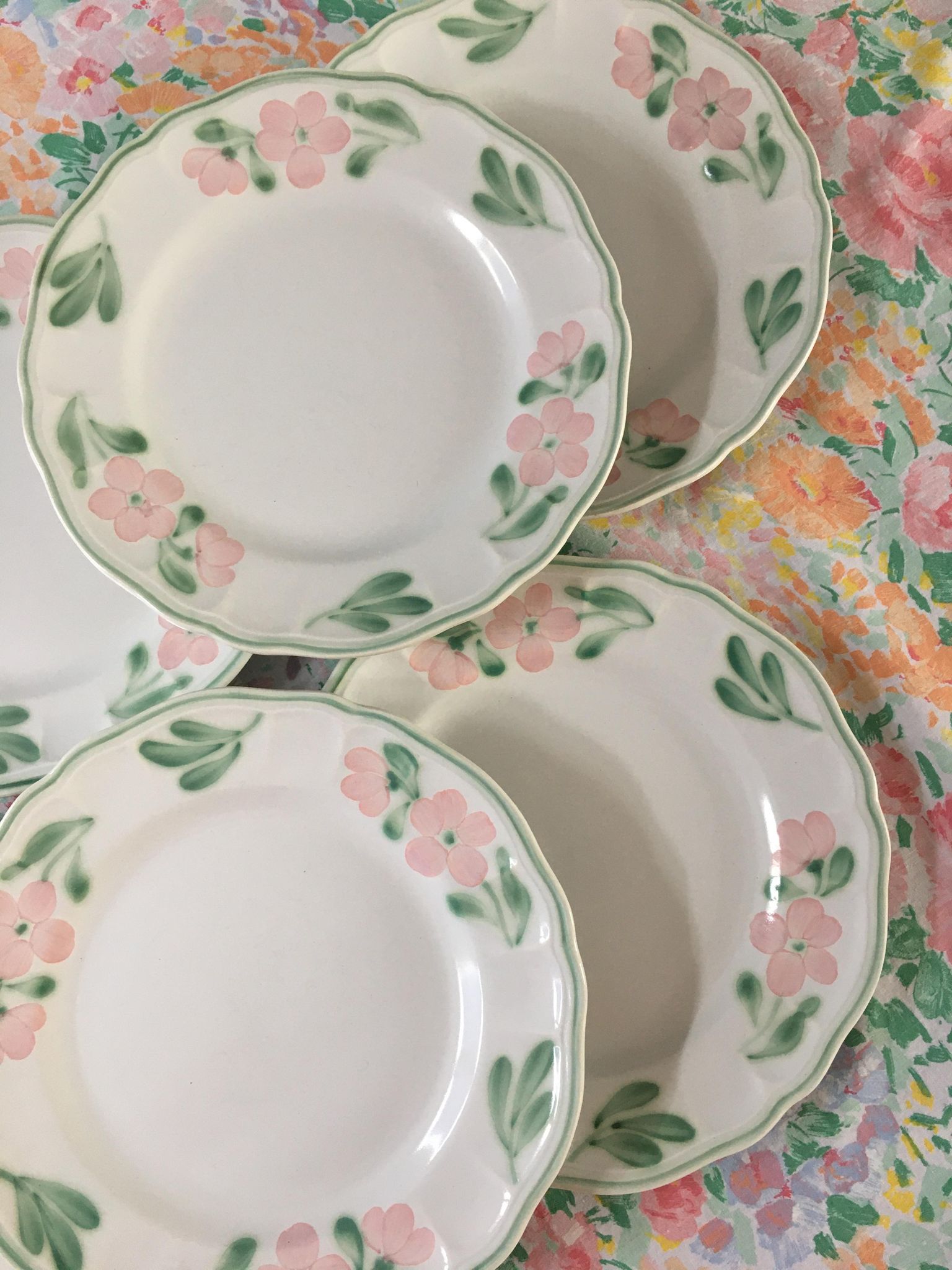 6 vintage dessert plates, Salins France