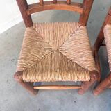 Vintage wicker farmer dining chairs, 1960s
