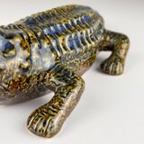 Vintage ceramic crocodile sculpture from Bassano, Italy, 1980s.