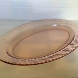 Plat ovale verre rose modèle rosaline arcoroc