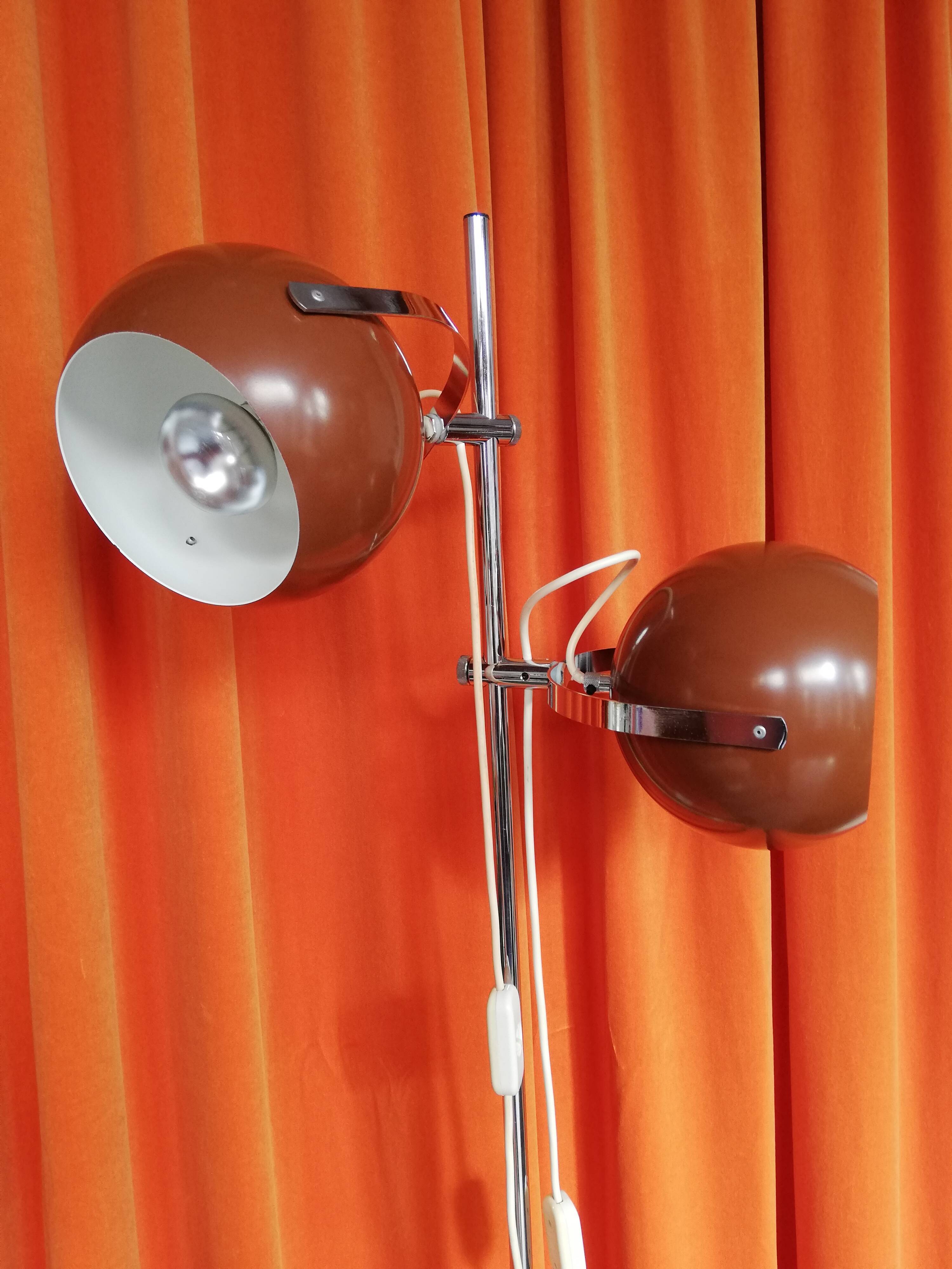 Herda chrome floor lamp with adjustable eyeball lights