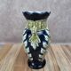 Gustave De Bruyne barbotine vase Fives Lille with an old floral decoration and stylised handles.