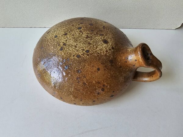 Ancienne Gourde bouteille en grès signée Jacques Migeon LA BORNE (Cher)