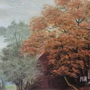 Vintage Autumn Landscape Oil Painting