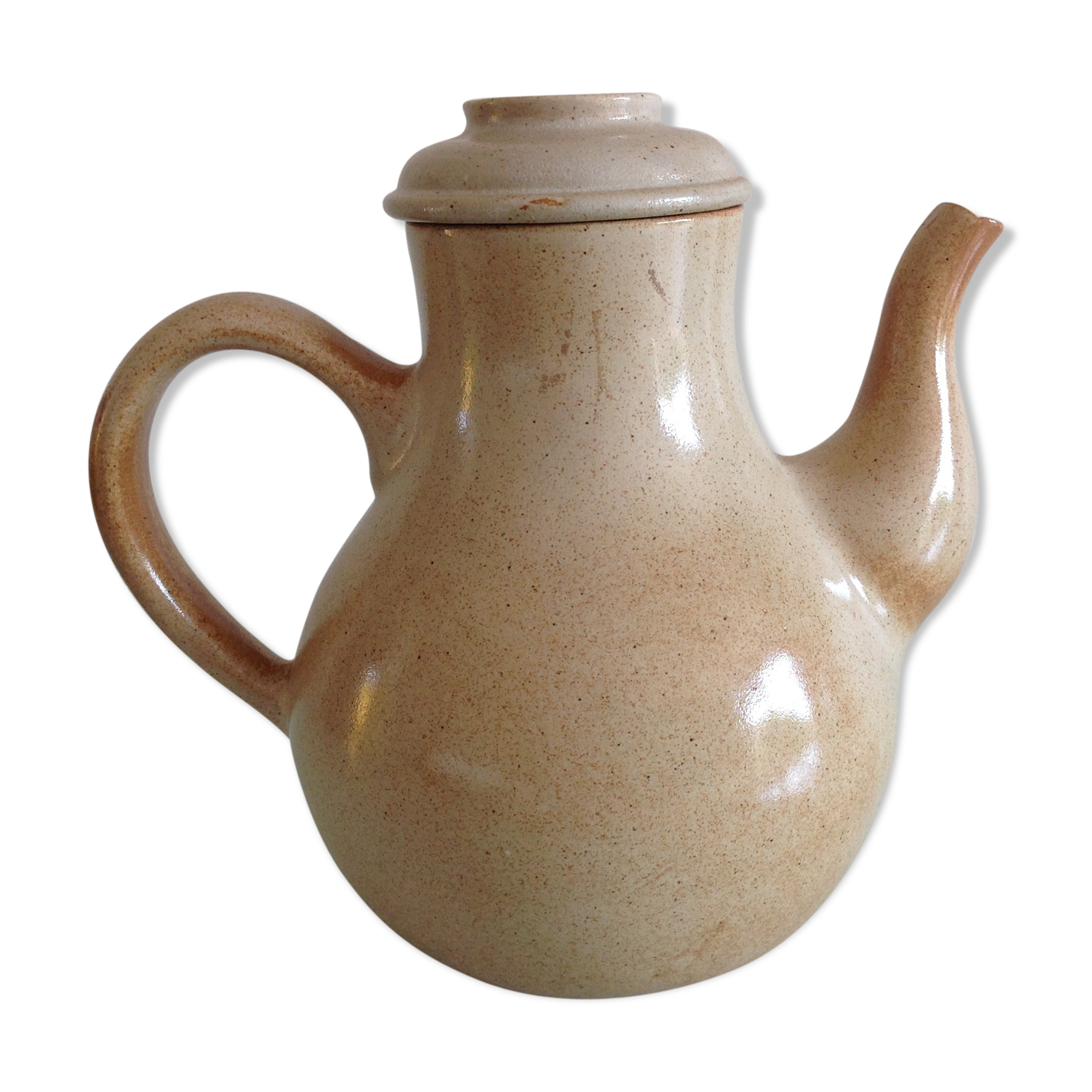 Cafetière en grès beige par Grès de France, vintage années 70