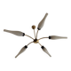 Lustre with 5 branches from the 1960s - 1970s in solid brass and black metal.