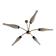 Lustre with 5 branches from the 1960s - 1970s in solid brass and black metal.