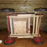 Poussette ancienne de poupée /osier et bois