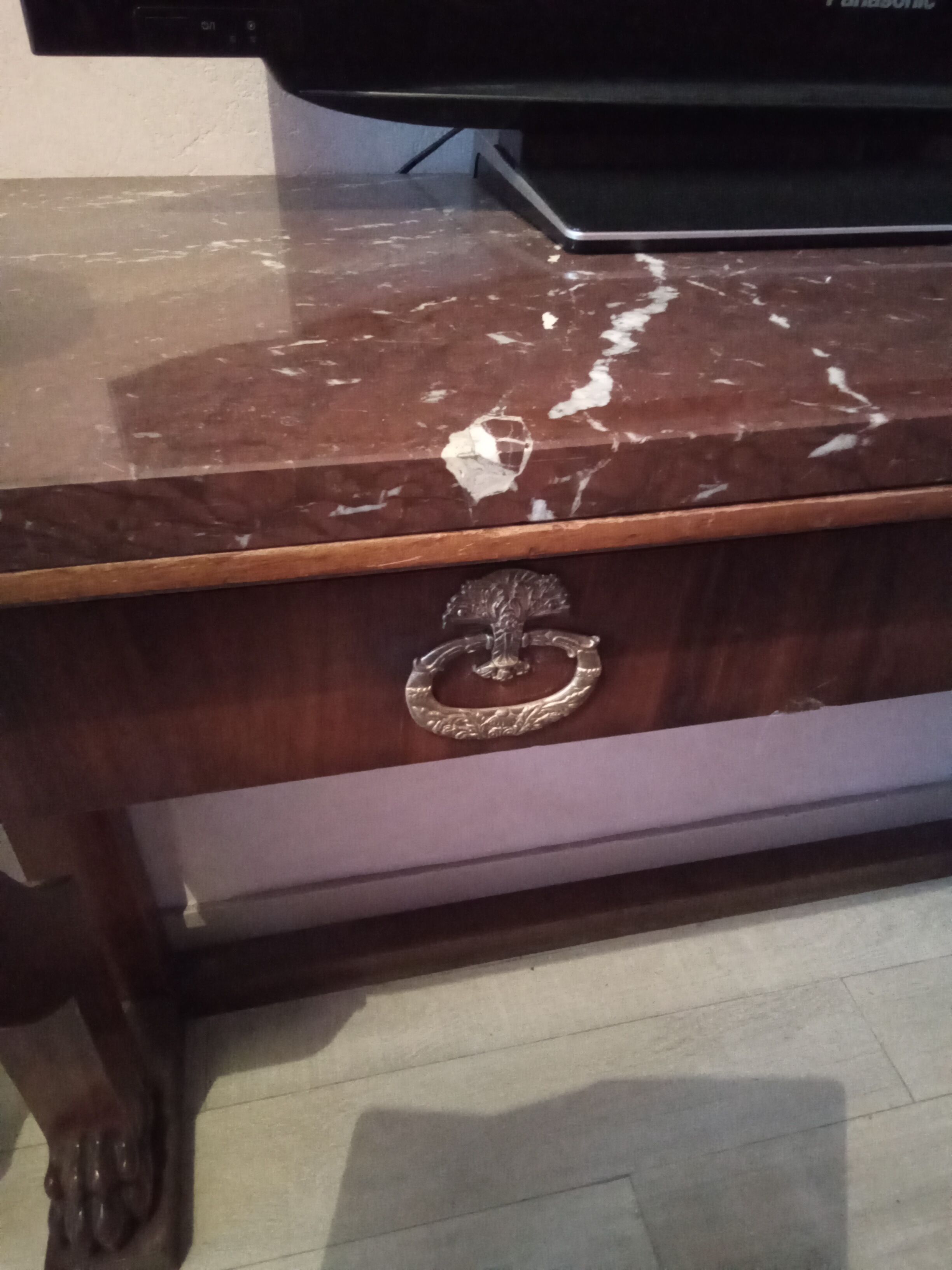 Mahogany empire style console