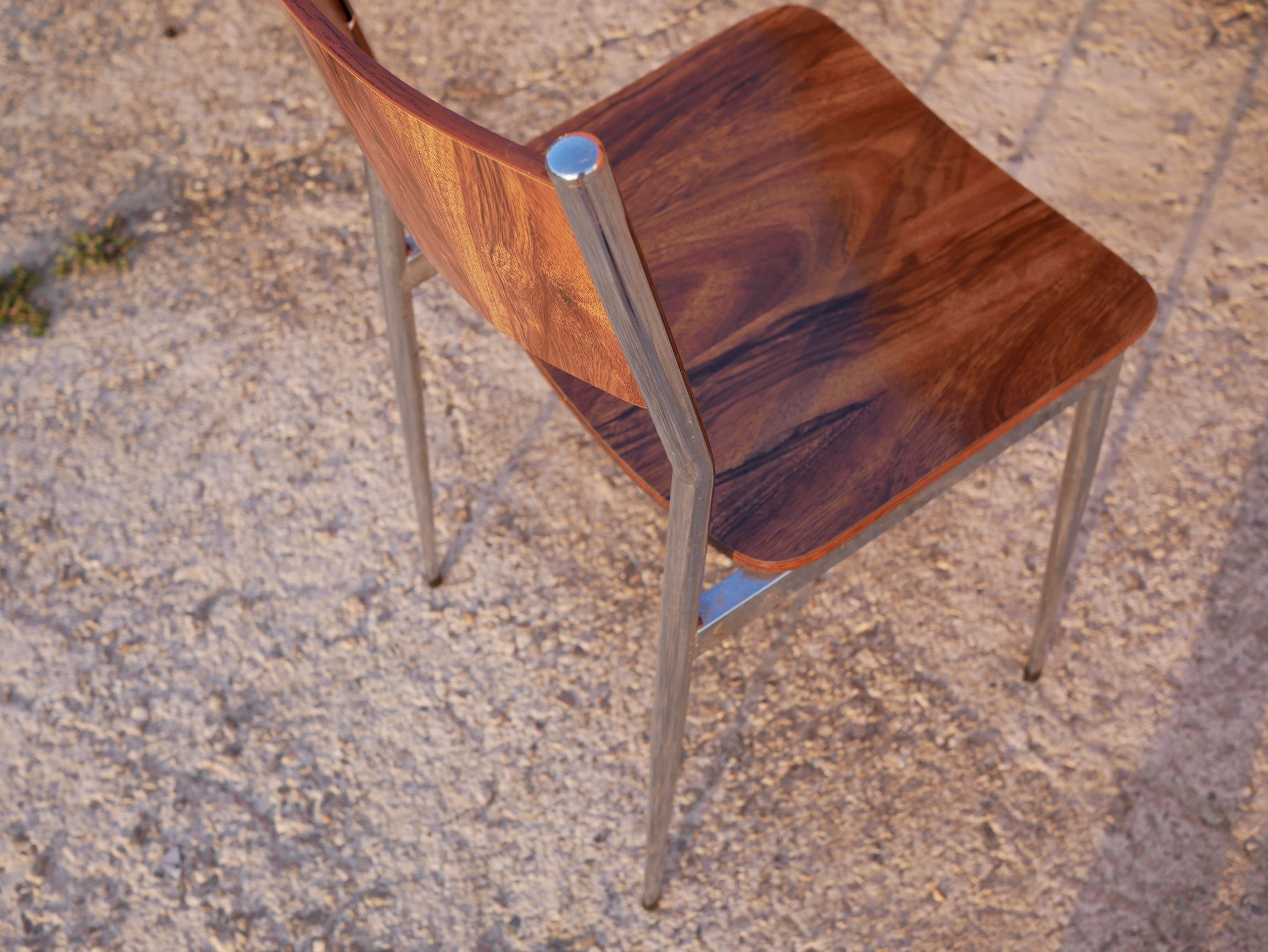 5 chairs vintage wood and metal