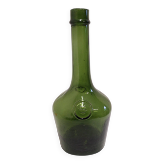 Bouteille décorative en verre vert 12x12x35 cm