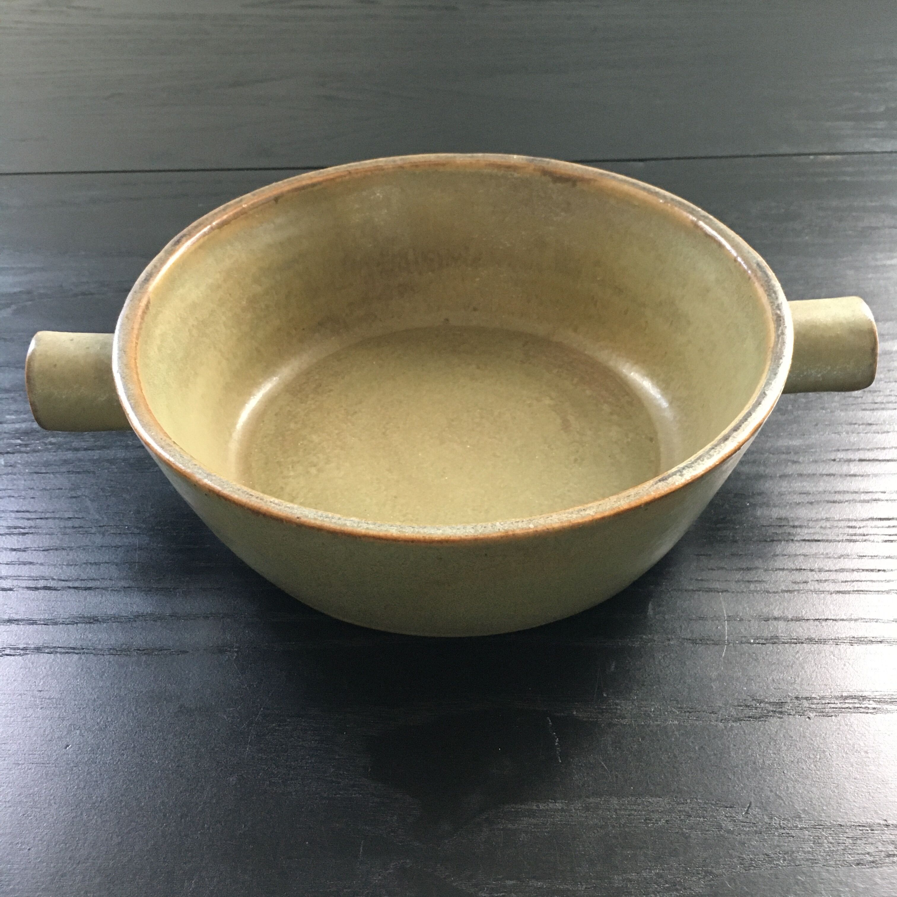 Green stoneware dish