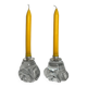 Tableware pair of crystal candlesticks JB France 20th century
