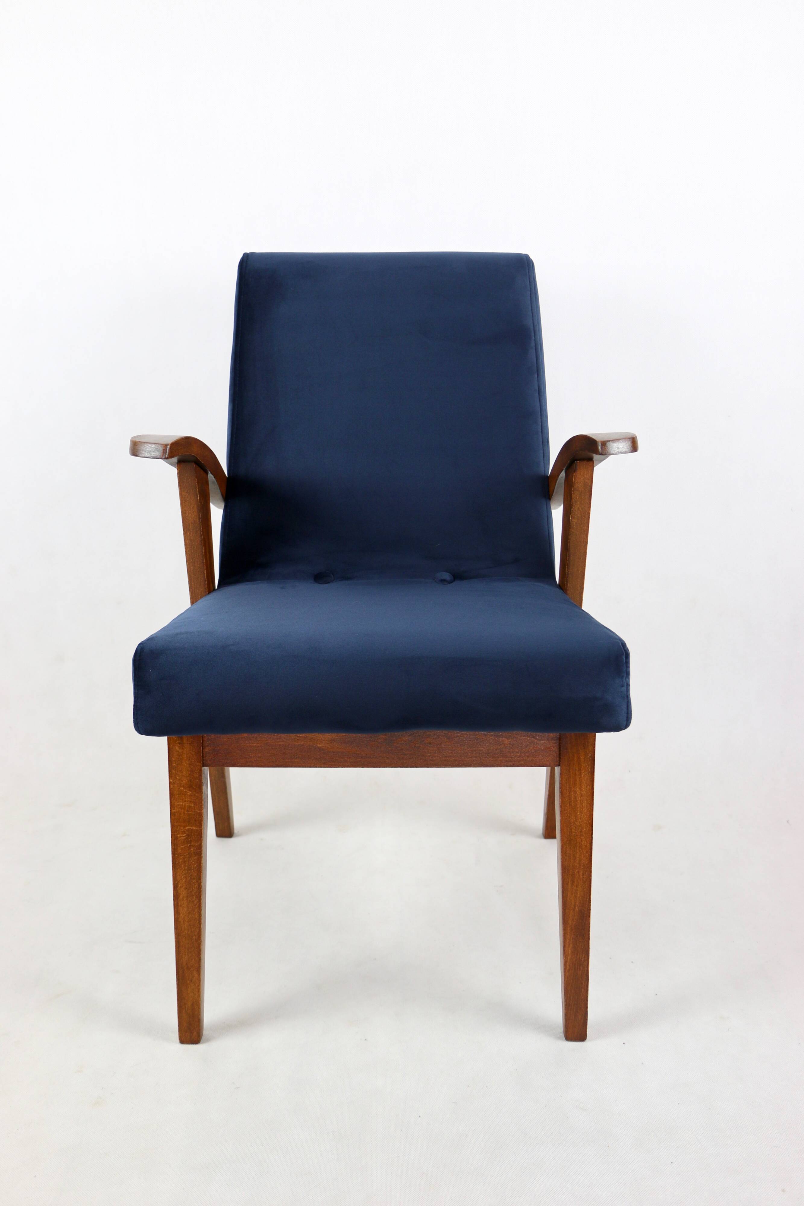 Vintage armchair 300-123, design by M. Puchała navy blue - set of 2 pieces