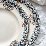 6 flat plates in ironstone "Diderot" Longwy