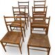 Set of 6 vintage Scandinavian chairs in paper cord – 1960s