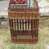 Rattan bottle bar with handle
