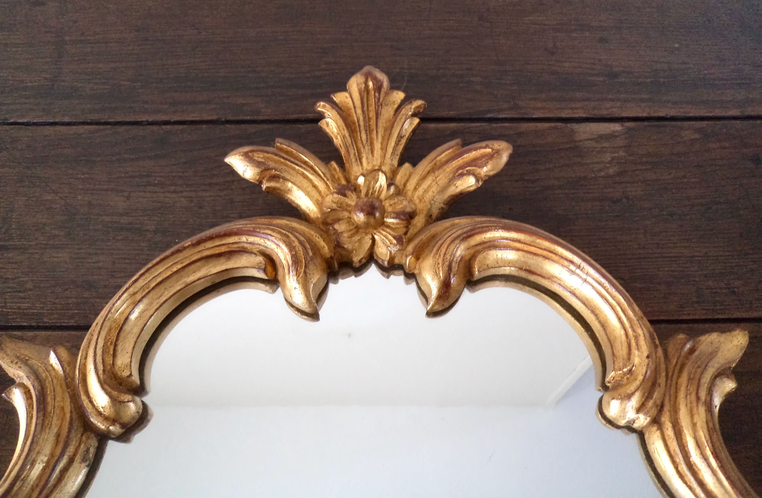 Baroque mirror in gilded wood - 86x50 cm - 60s