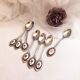 Set of 7 small dessert spoon or coffee with porcelain cabochon