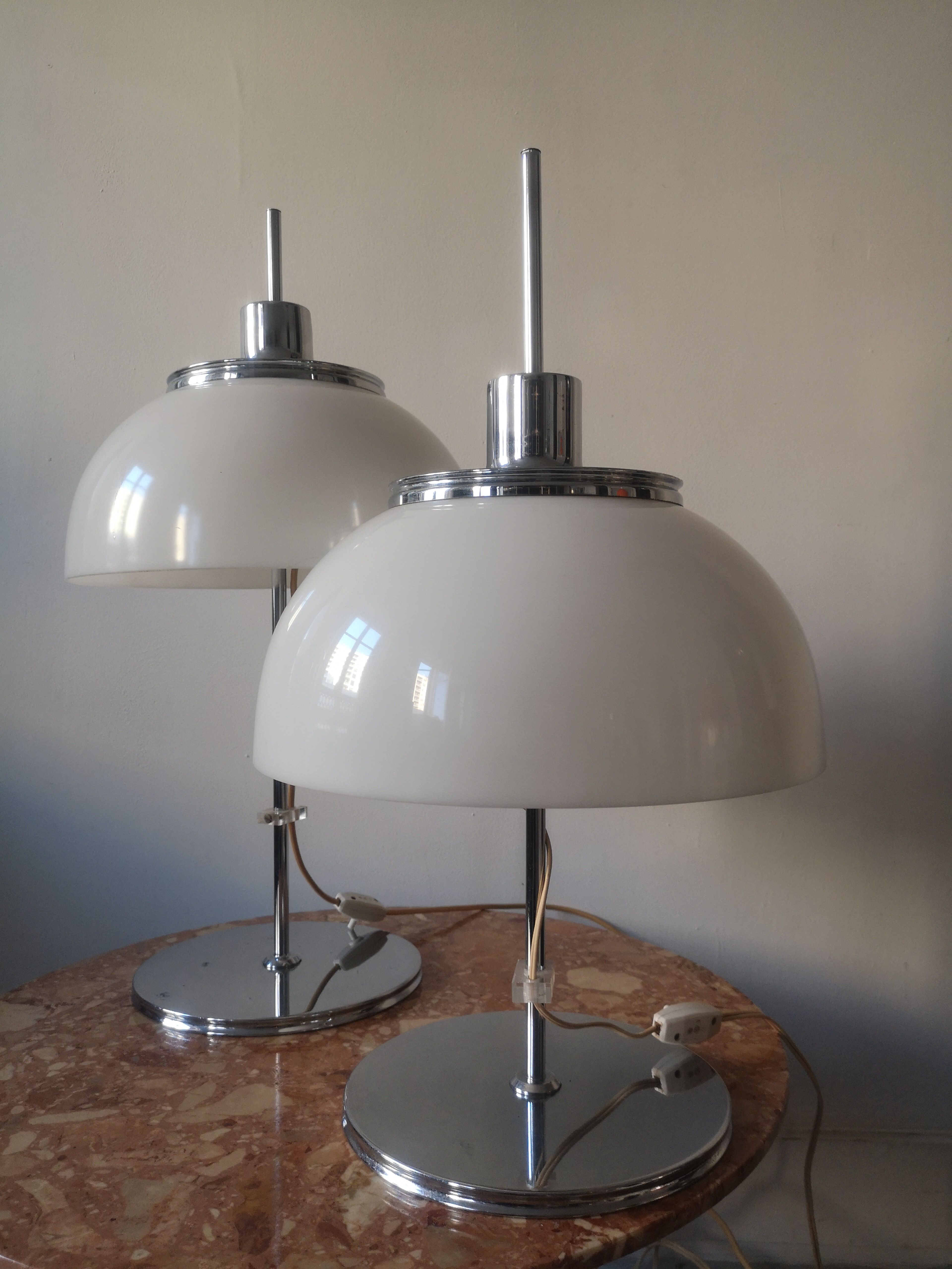 Paire de lampes de table champignon par Harvey Guzzini, 1970