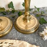 Pair of old gilded brass candlesticks