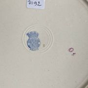 6 antique Badonviller faience dessert plates with flowers and gilding.