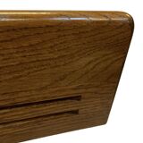 Vintage book shelf wall rack 1970s in dark oak - minimalist design