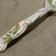 Old spoon with earthenware sauce with floral decoration Longchamp Sarreguemines