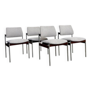Lot de 4 chaises Thereca - palissandre chrome