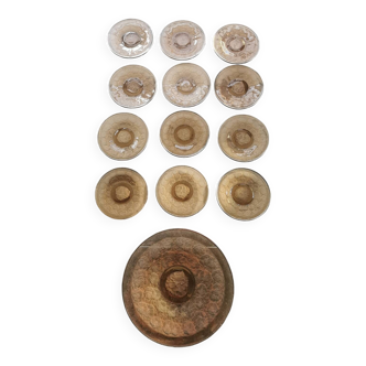 Set of 12 art deco plates and a dish