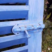 Petit volet  L75xH101cm bleu à persiennes