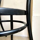 Set of 4 bistro chairs in black arched beech and canning